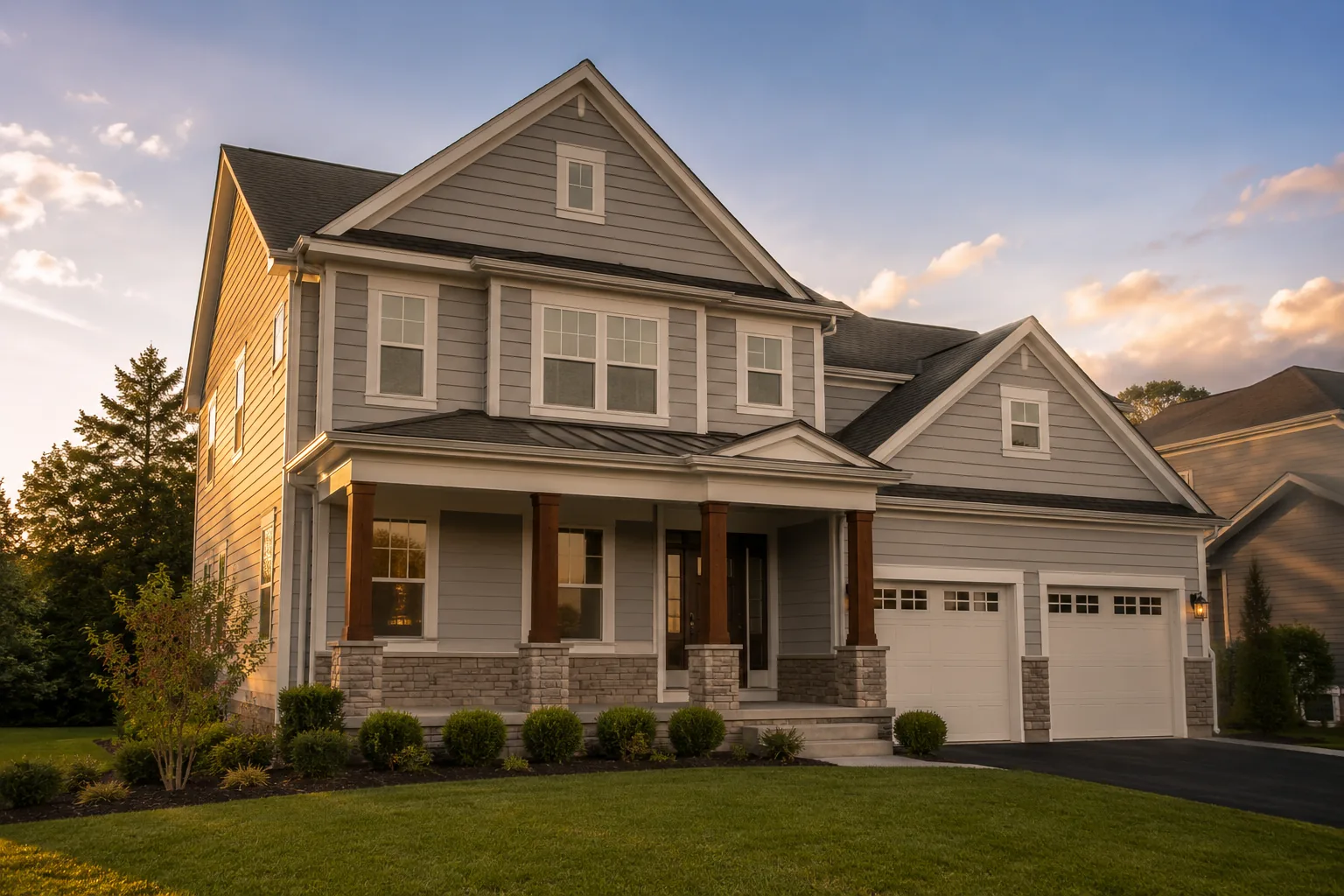 Backyard property with landscaping